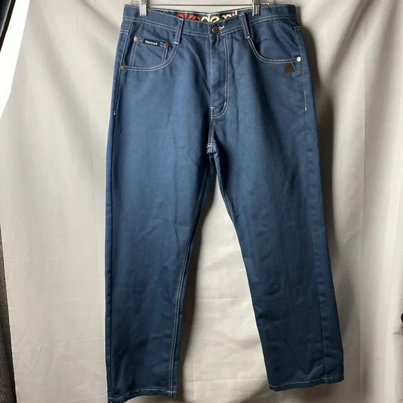 AKADEMIKS MENS SIZE 36/30 DARK STEEL BLUE JEANS PANTS GOOD CLEAN CONDITION - Picture 2 of 14